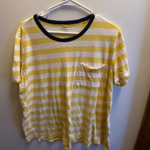 Super comfy Yellow and white striped tee